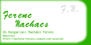 ferenc machacs business card